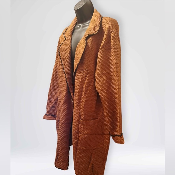 NWT Genhoo Women’s Acrylic V Neck Long Sleeve Boho Sweater Color: Brown Size XL - Picture 9 of 9